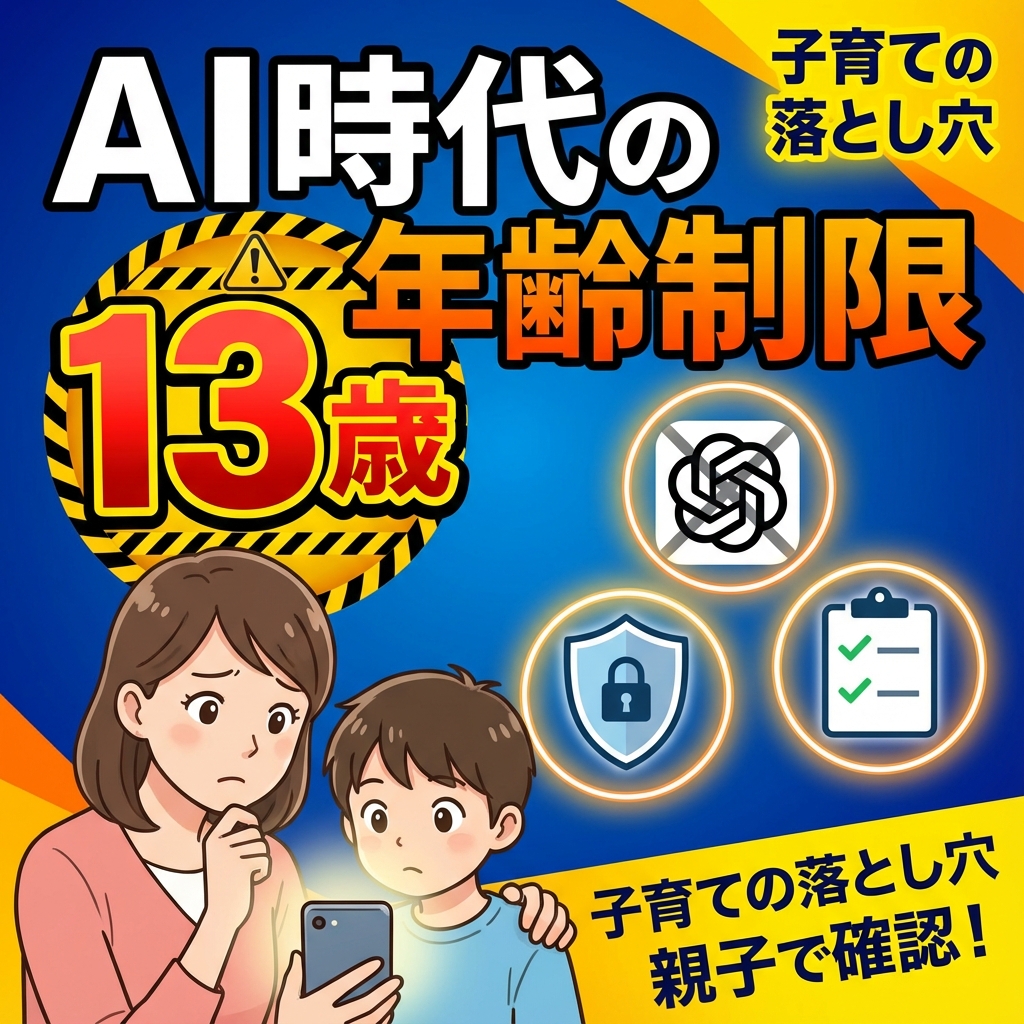 【保護者必読】ChatGPTは13歳から！主要AI5社の年齢制限と子供に使わせる前に知っておくべきこと