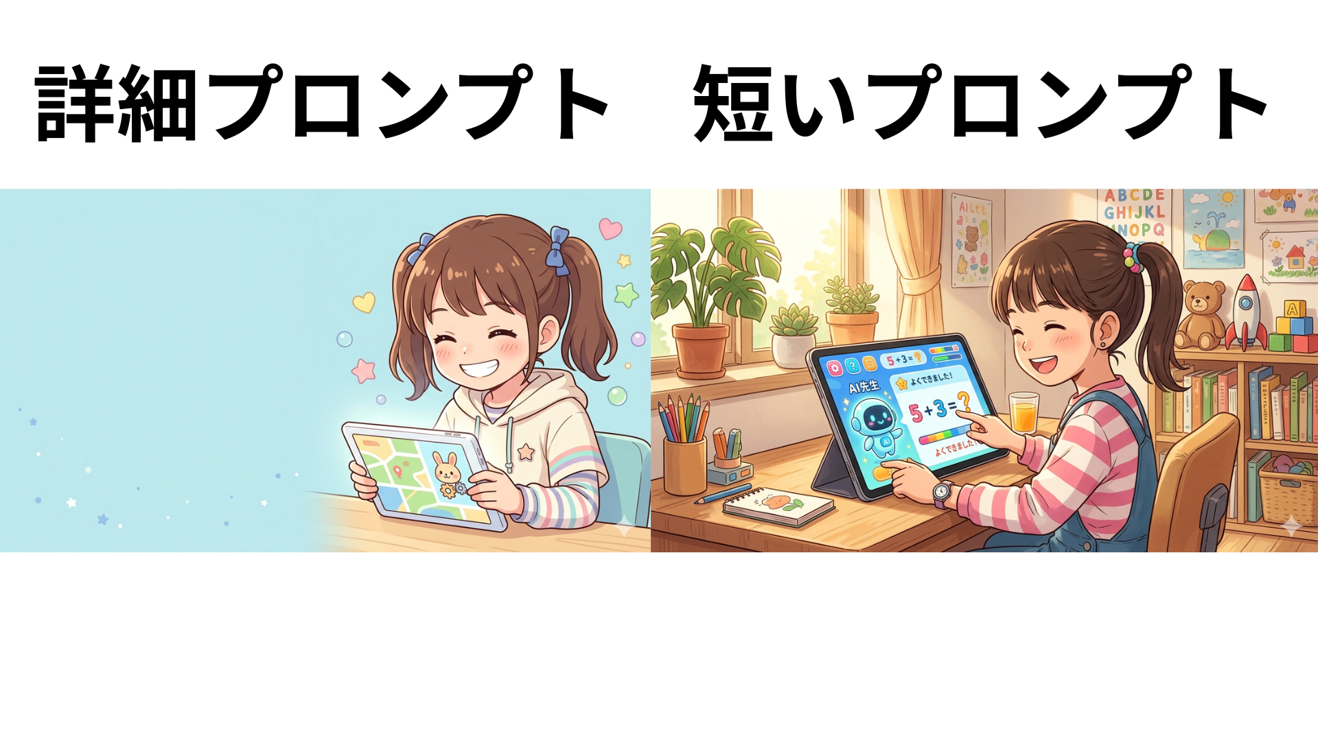 短いvs詳細プロンプトの比較
