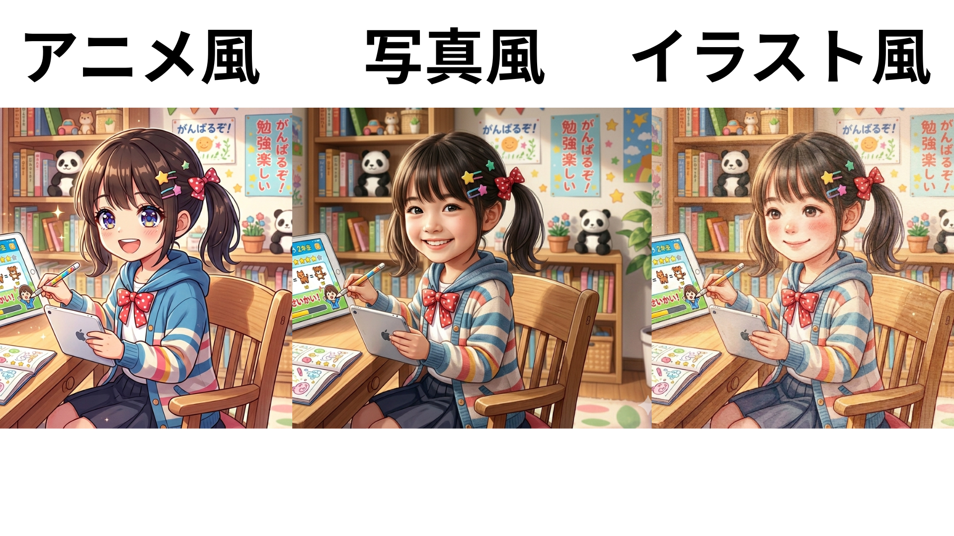 スタイル指定の違いによる比較