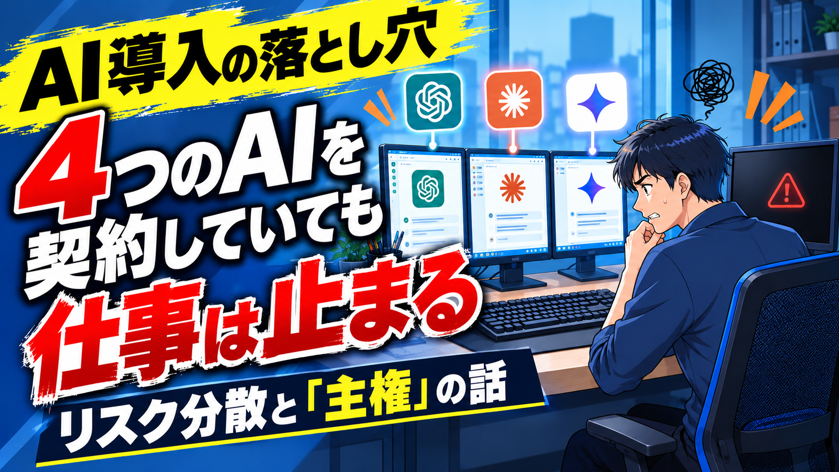 【AI導入の落とし穴】4つのAIを契約していても仕事は止まる｜リスク分散と「主権」の話