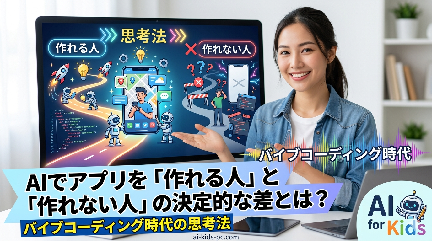 AIでアプリを「作れる人」と「作れない人」の決定的な差とは？バイブコーディング時代の思考法